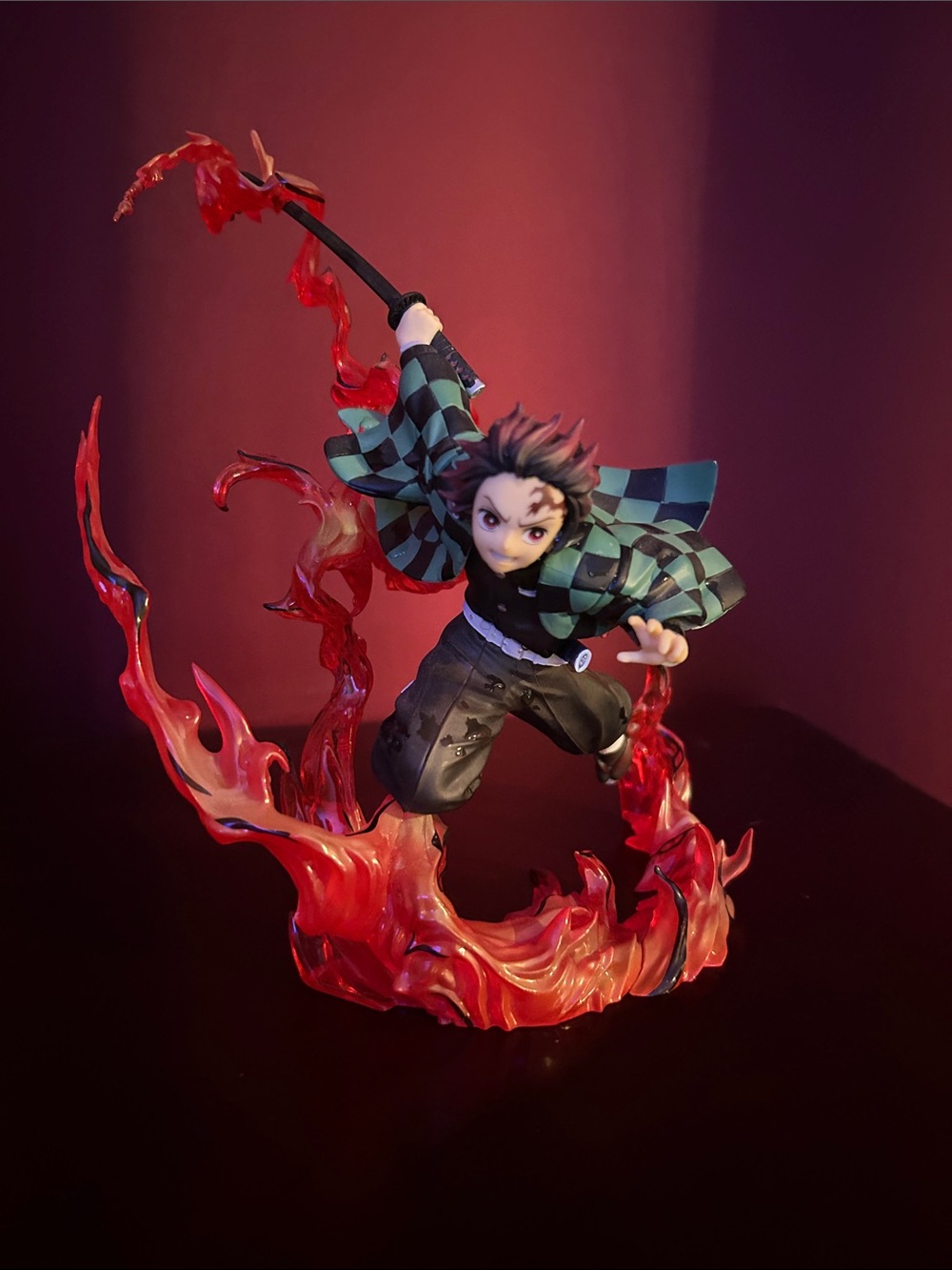 Tanjiro Kamado Action Figure with Red Flame Effect